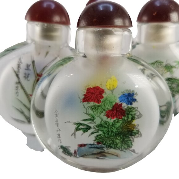 Antique Chinese Snuff Bottles Traditional Qing Dynasty Reverse Paint Glass Art. - Picture 6 of 16